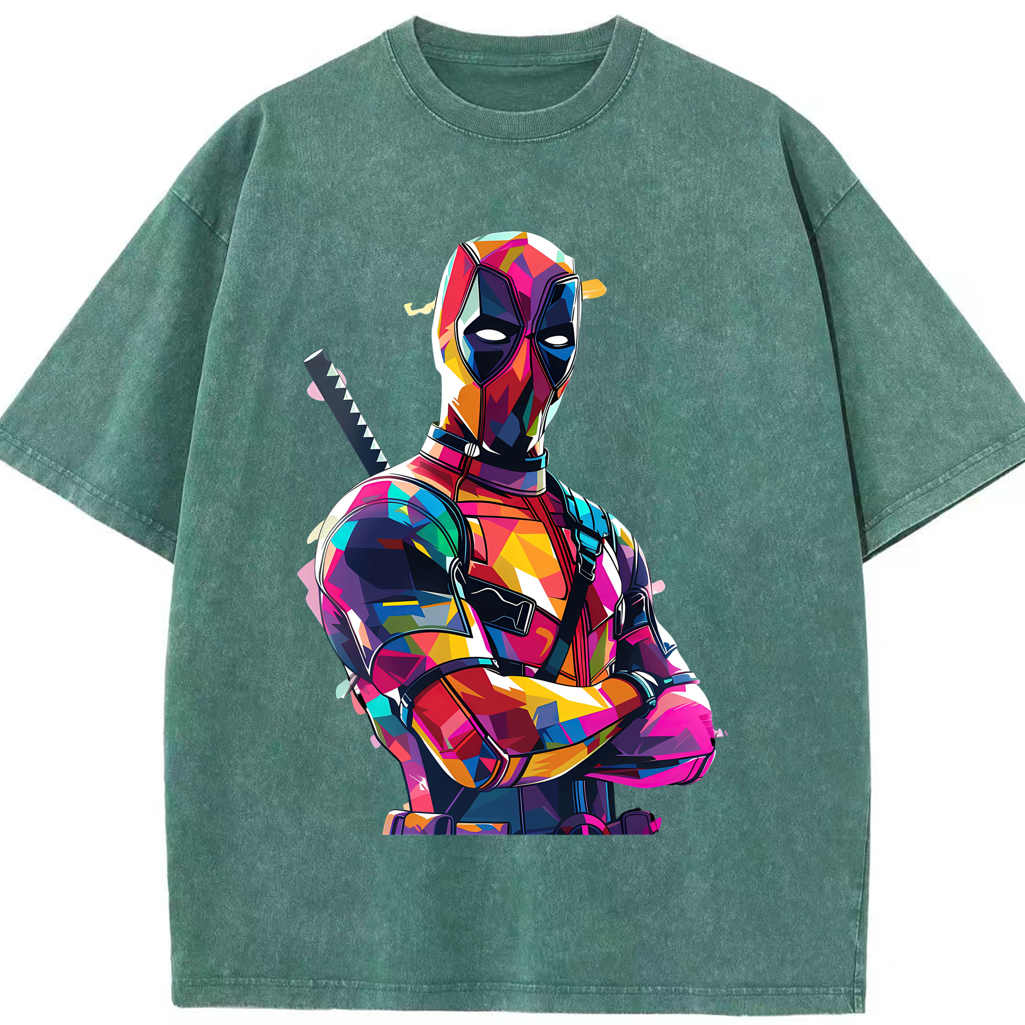 （画像用） Deadpool デッドプール 綿100% ヴィンテージ風 半袖Tシャツ（フロントプリント）